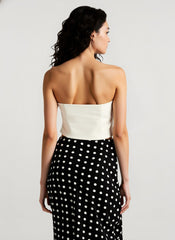 Slim Fit Polka Dot Midi Skirt