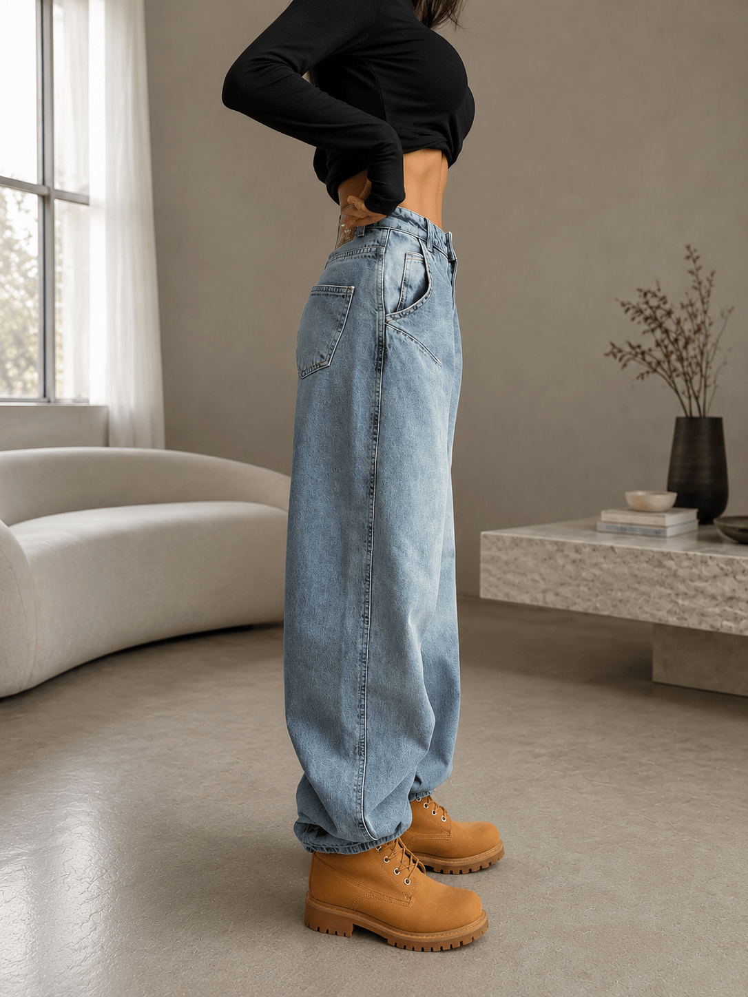 Vintage Low Rise Washed Jeans