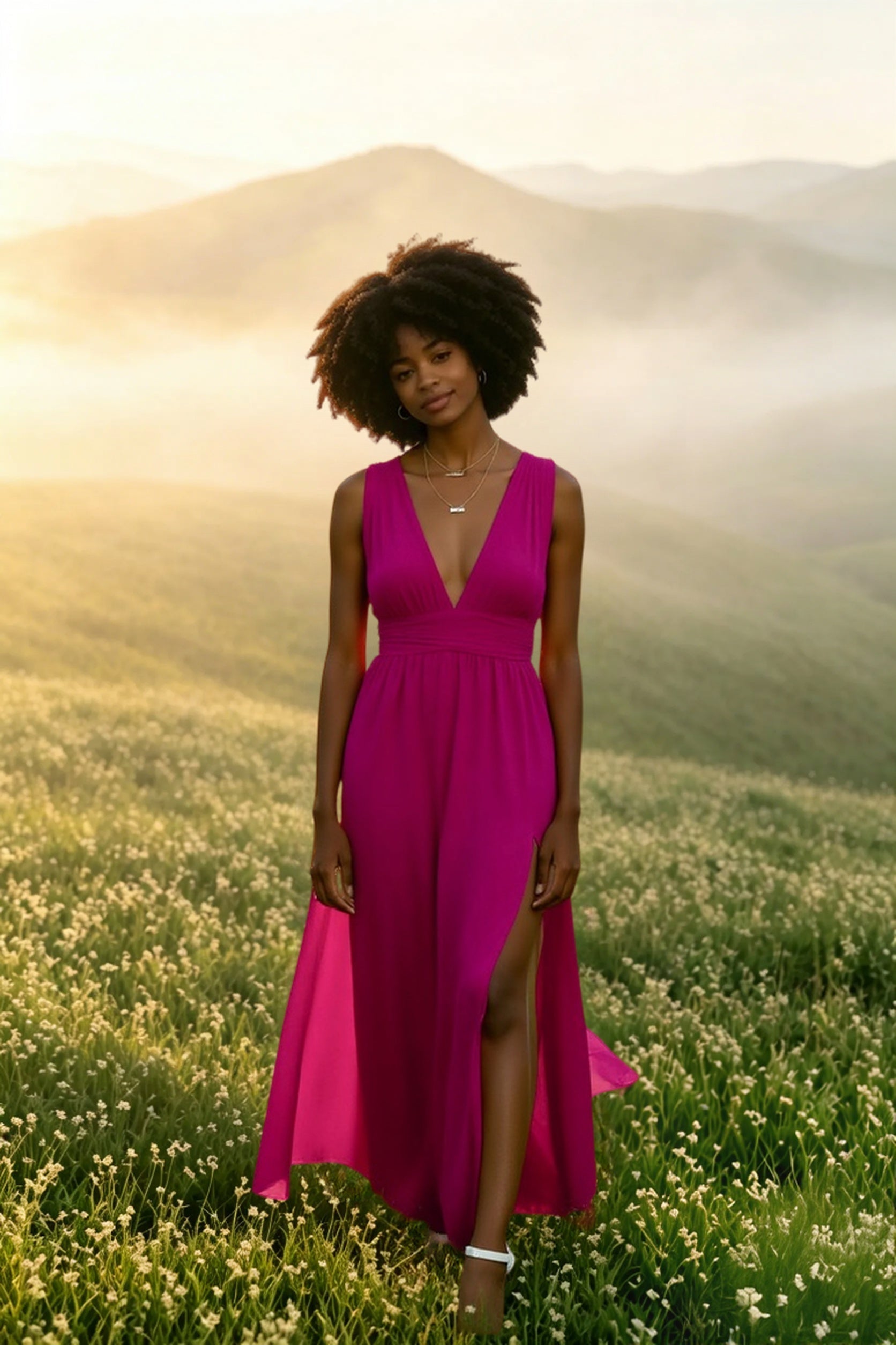 Solid Women Fall Sleeveless Deep V-Neck Dresses