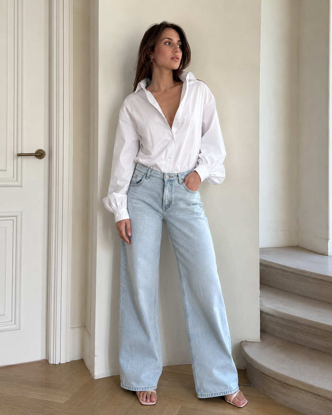 Loose Lantern Sleeve Blouse