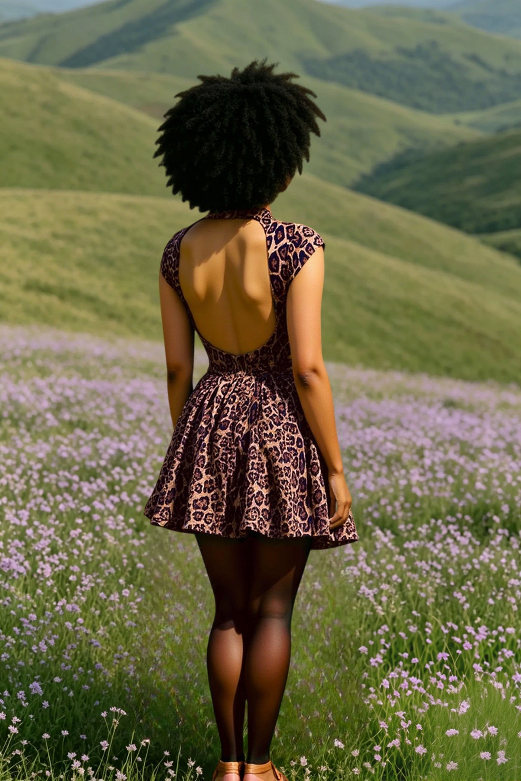 Flirty Leopard Backless Party Dress