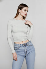 Basic Round Neck Long Sleeve Pullover Tee