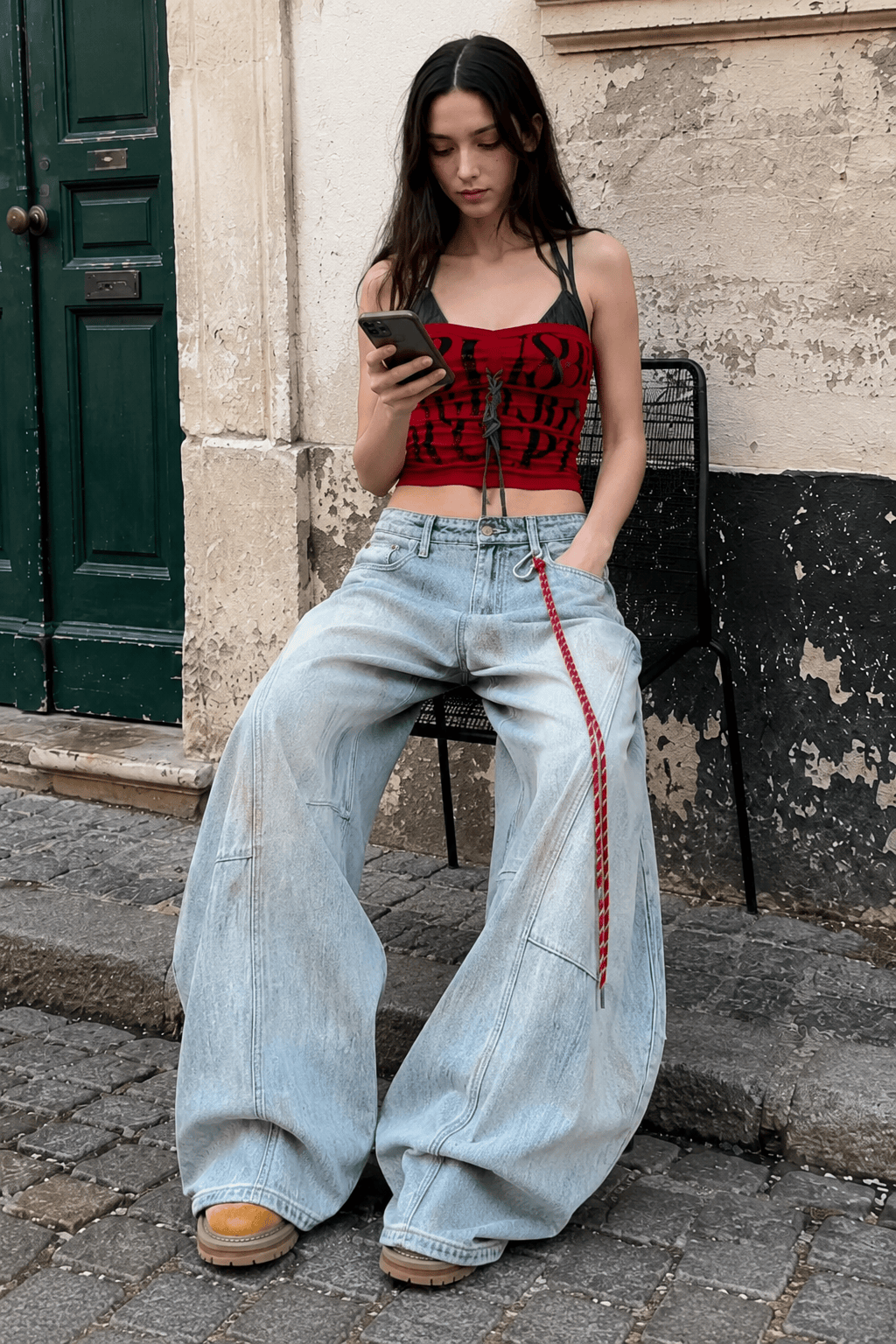 Y2K Light Blue Baggy Denim Jeans
