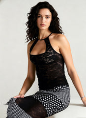 Sexy Lace Halter Versatile Backless Cami Top
