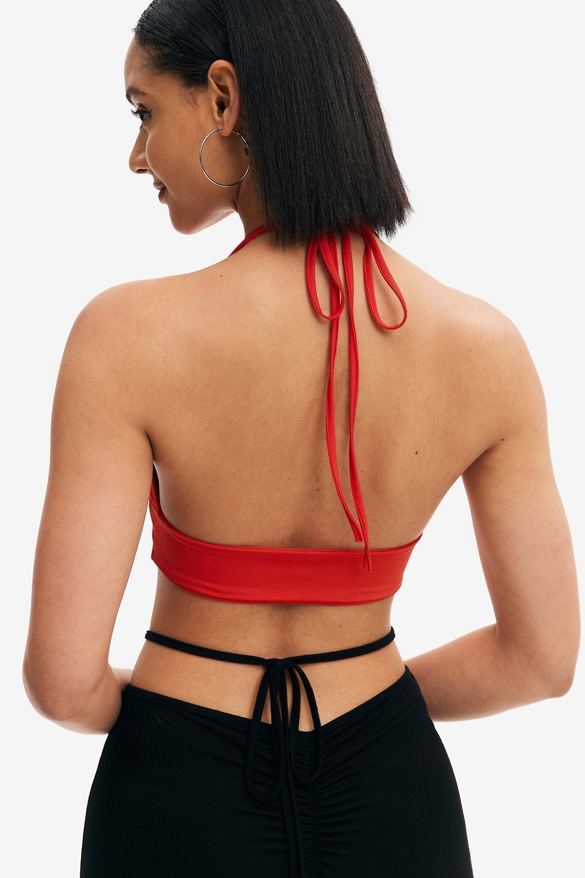 Plunging Neck O-Ring Front Backless Corset Top
