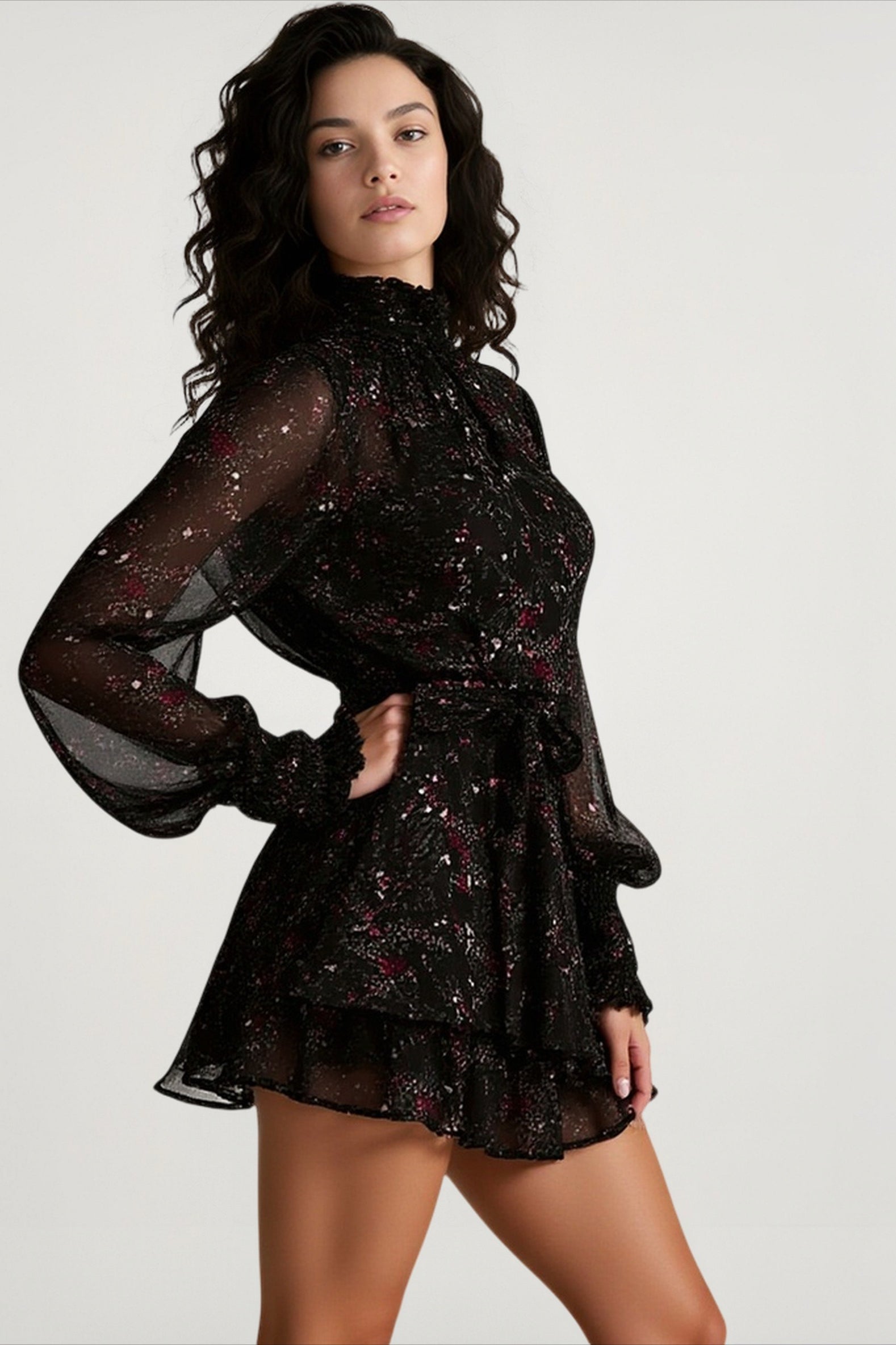 Spring Vintage Perspective Floral Print Dress