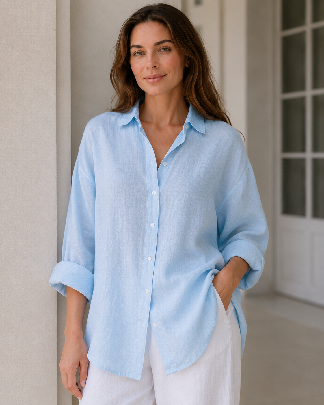 Fashion Solid Loose Casual Commuter Blouse