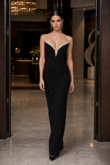 Black Crystal Bandage Formal Dress