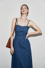 Sleeveless Washed Denim Dress