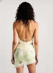 Sexy Halter Cowl Neck Backless Top Bodycon Skirt Set