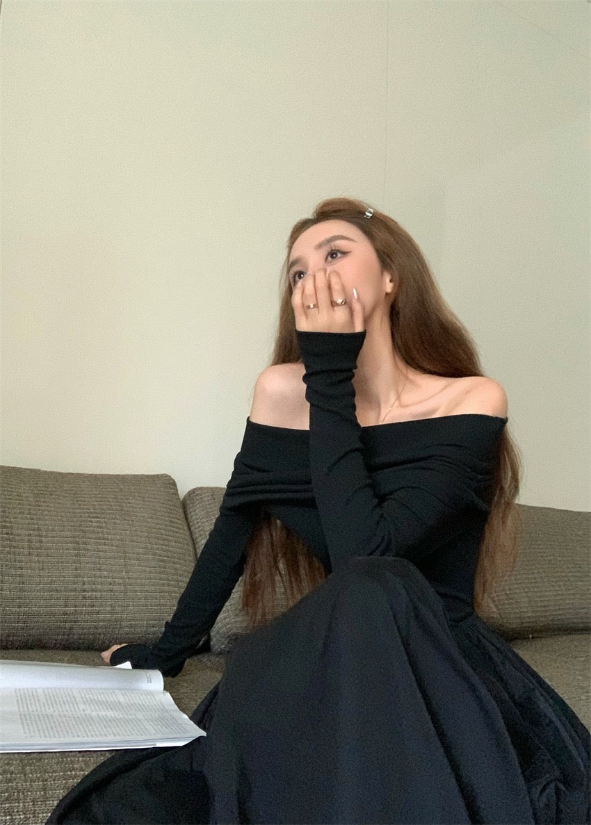 Off Shoulder Criss Cross Long Dress