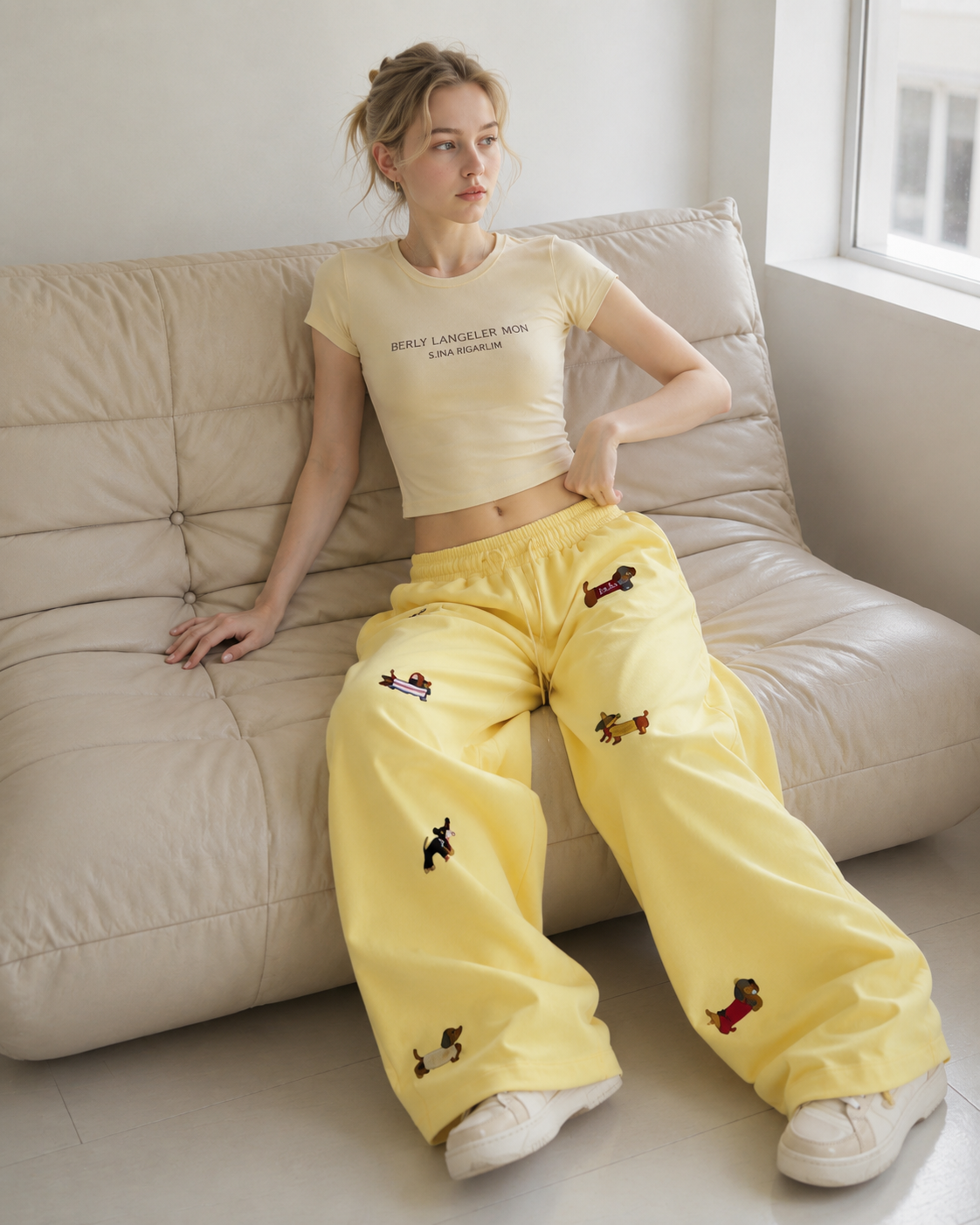 Street Style Embroidered Baggy Pants