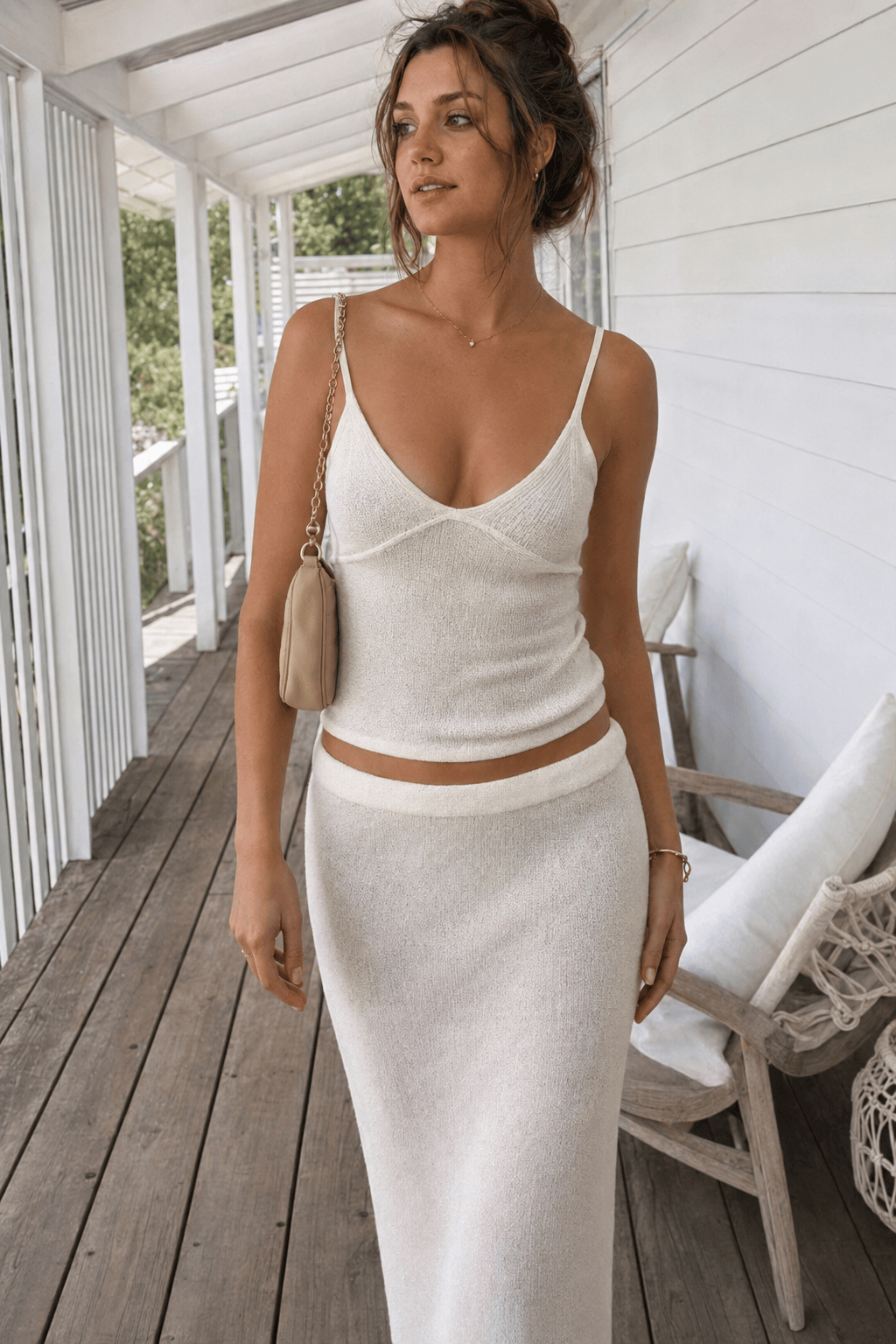 Sexy Off Shoulder Cami Maxi Skirt Set