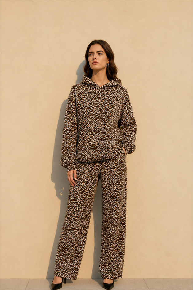 Y2K Leopard Print Hip-Hop Hoodie