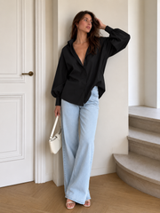 Loose Lantern Sleeve Blouse
