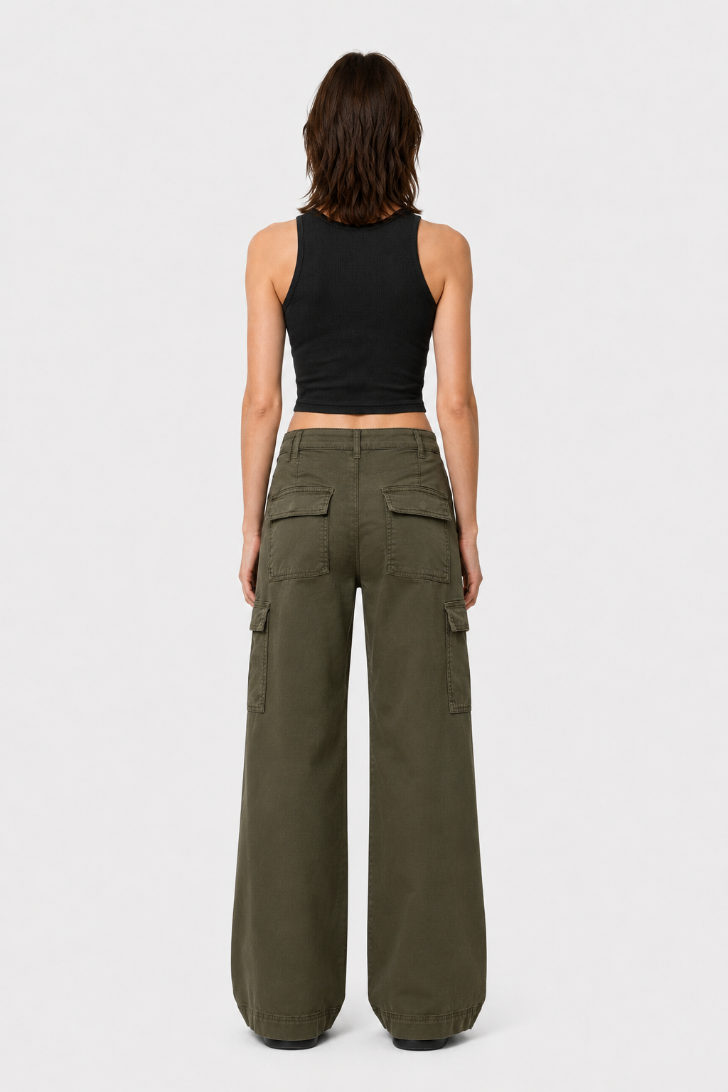 High Waist Drawstring Pocket Cargo Pant