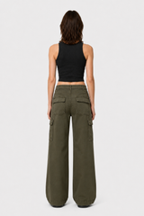 High Waist Drawstring Pocket Cargo Pant