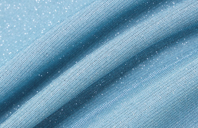 Embellished Bandeau Cowl Neck Maxi Dress in Light Blue