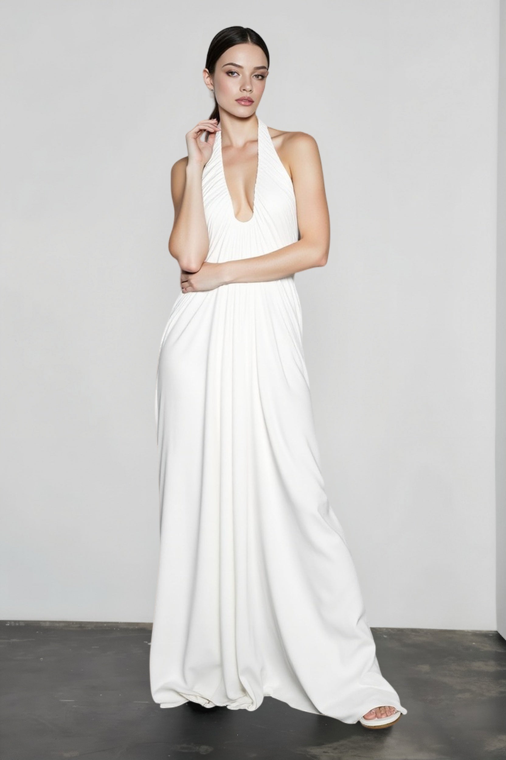 Sheer Backless V Neck Vacation Dress