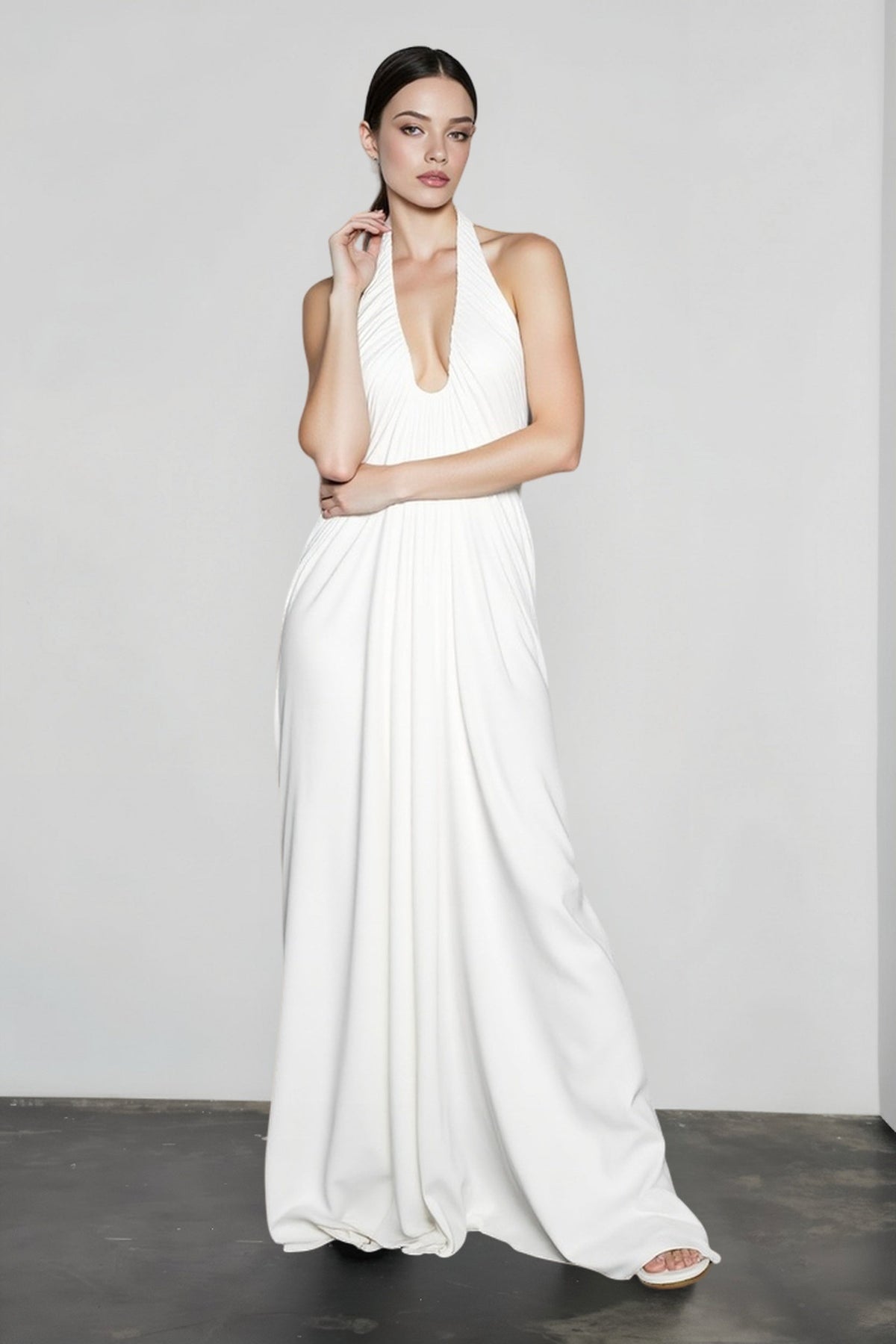 Sheer Backless V Neck Vacation Dress