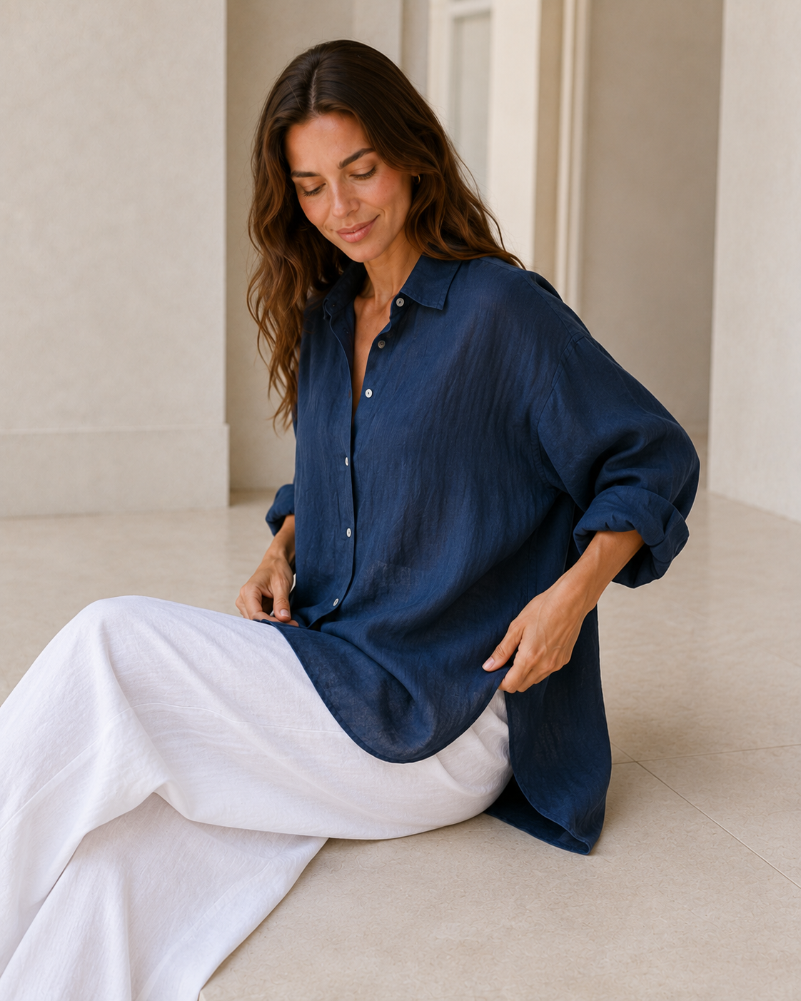 Fashion Solid Loose Casual Commuter Blouse