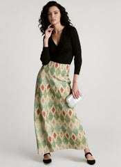 Boho Print Draped Vacation Skirt