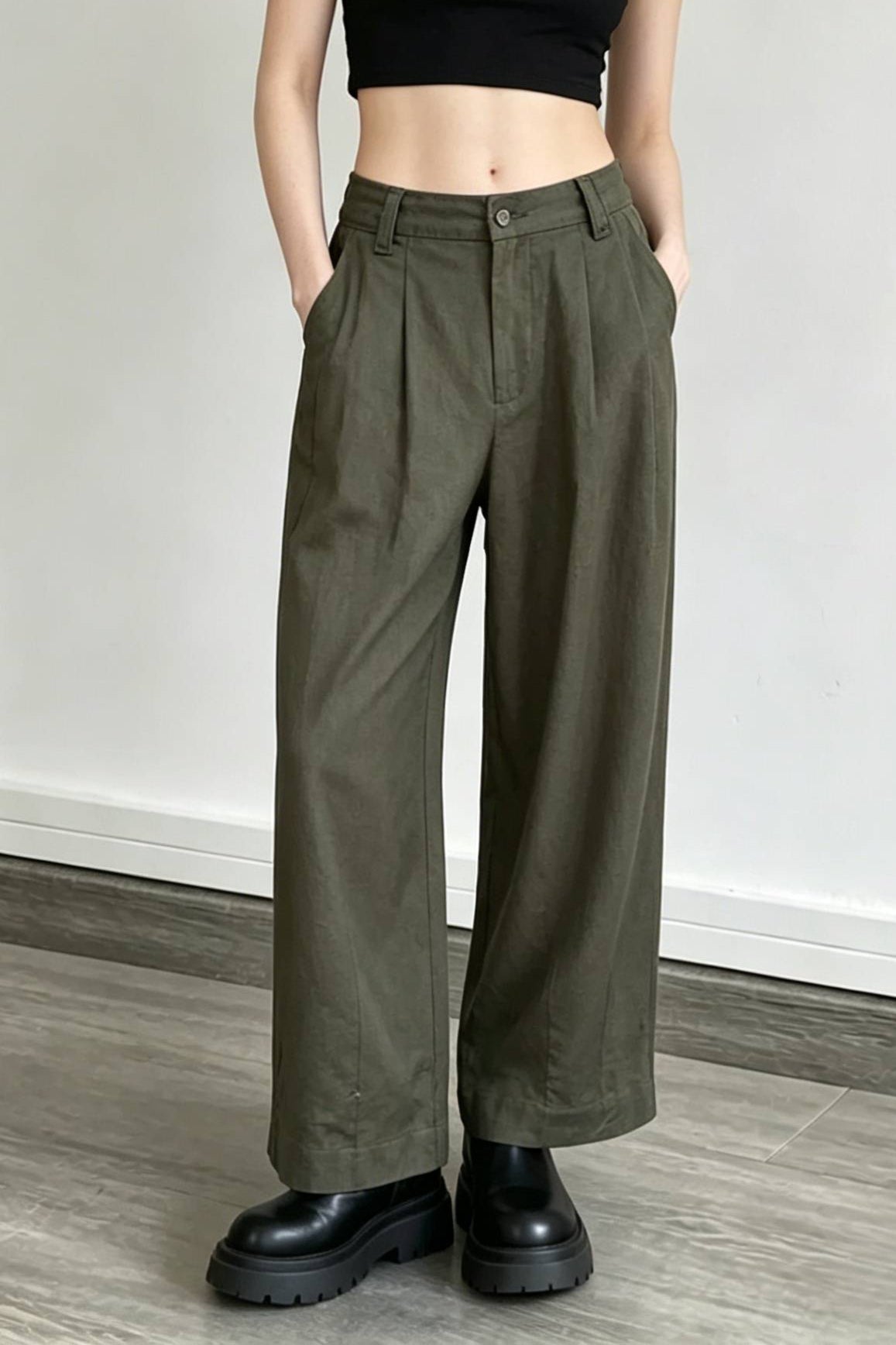 Linen Relaxed Cropped Pants