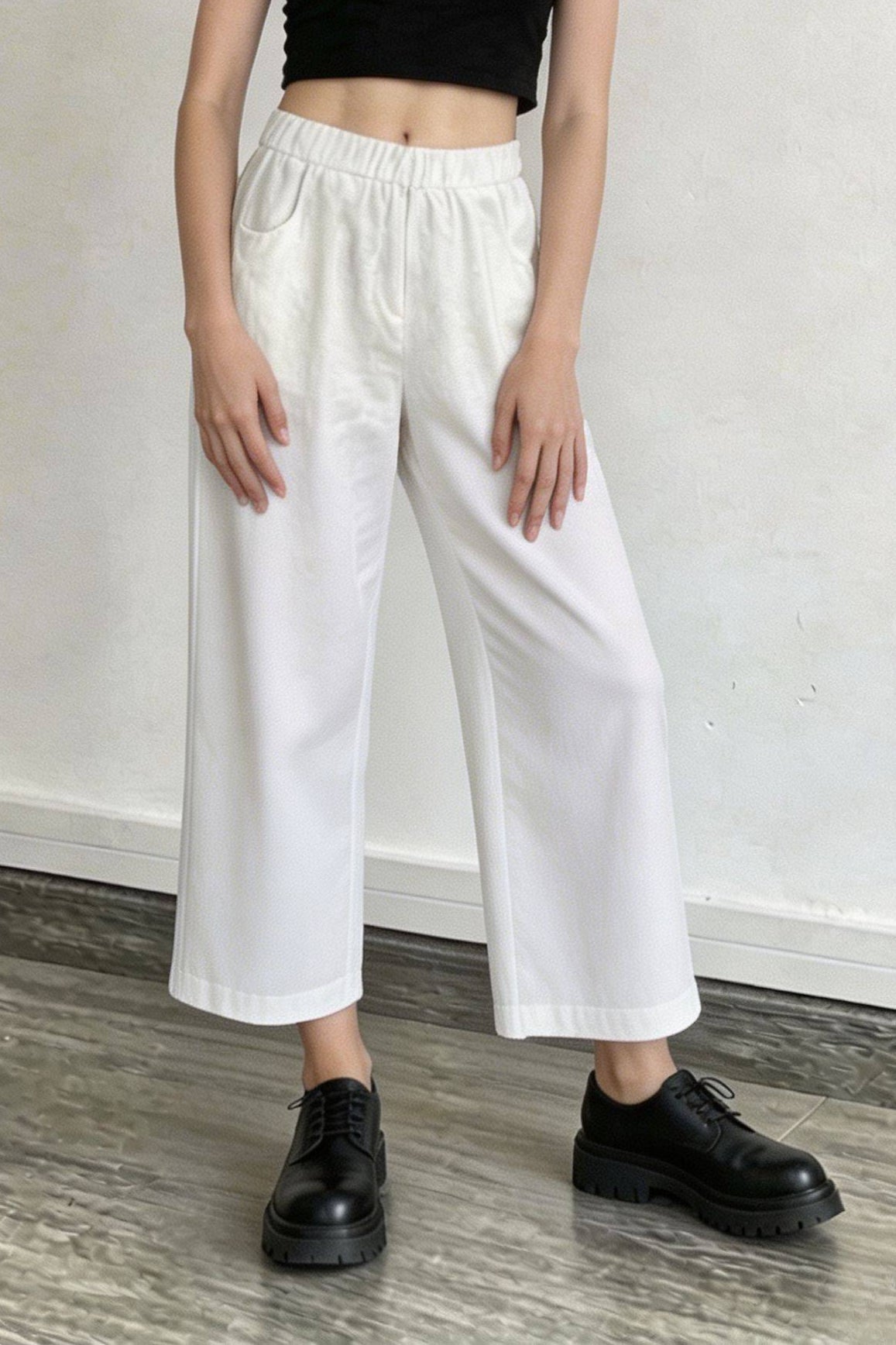 Linen Relaxed Cropped Pants
