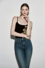 Glitter Floral Going Out Cami Top