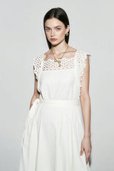 Linen Embroidered Tank Vacation Dress