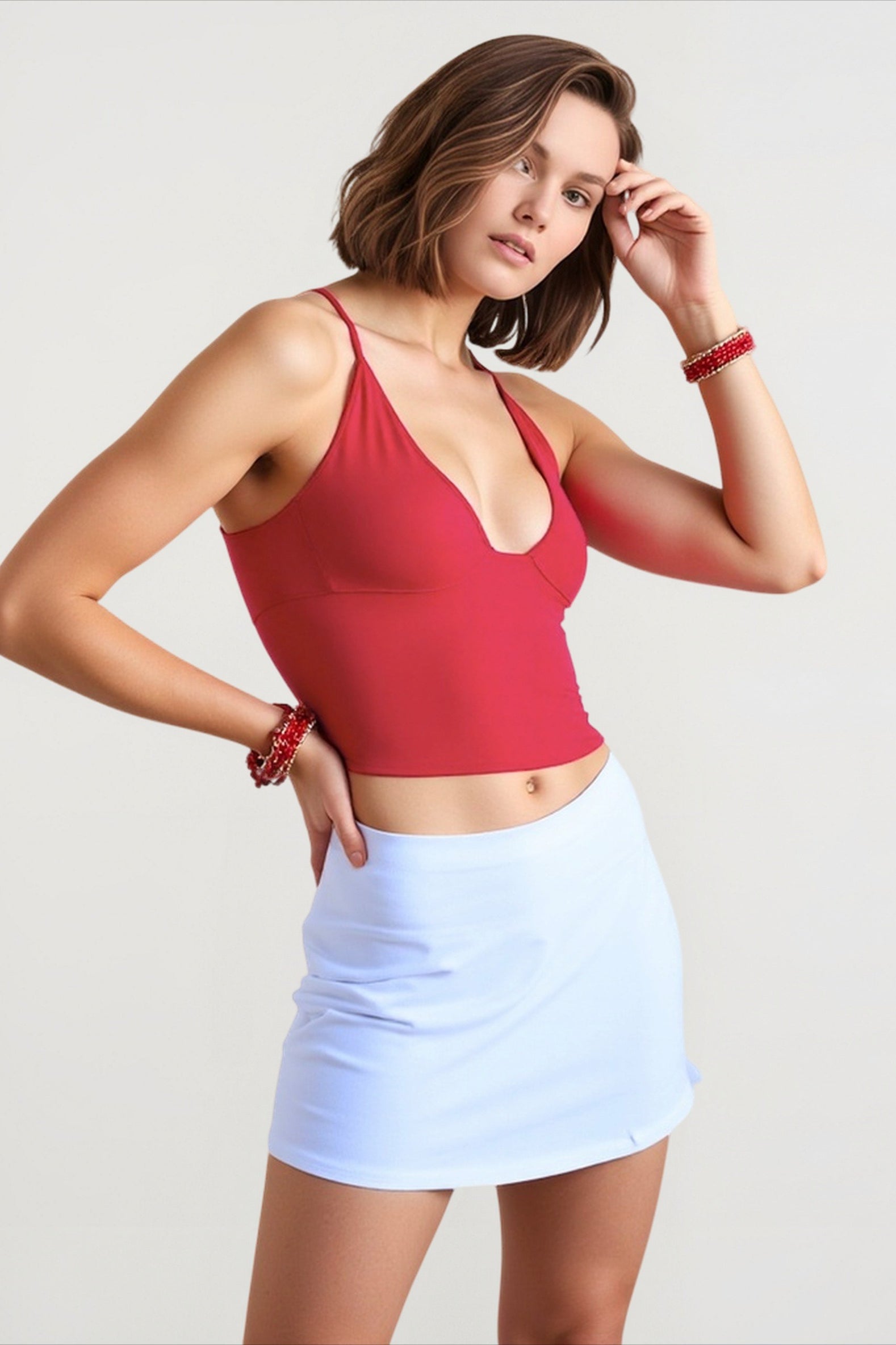 V Neck Halter Cami Top