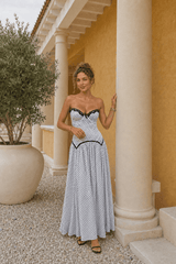 Polka Dot Bow Detail Asymmetrical Maxi Dress