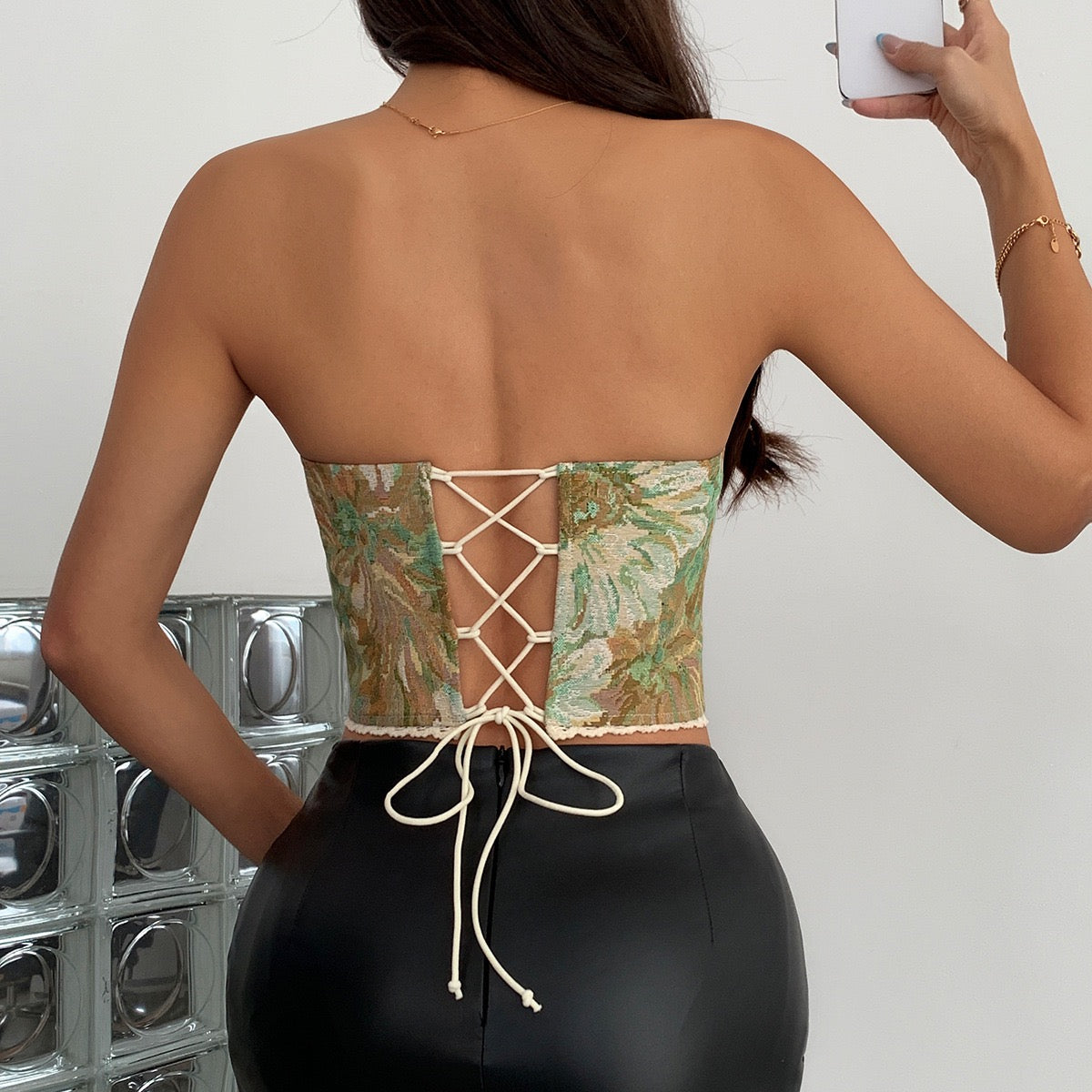Floral Drawstring Corset