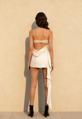 Sexy Solid Cami Backless Mini Dress