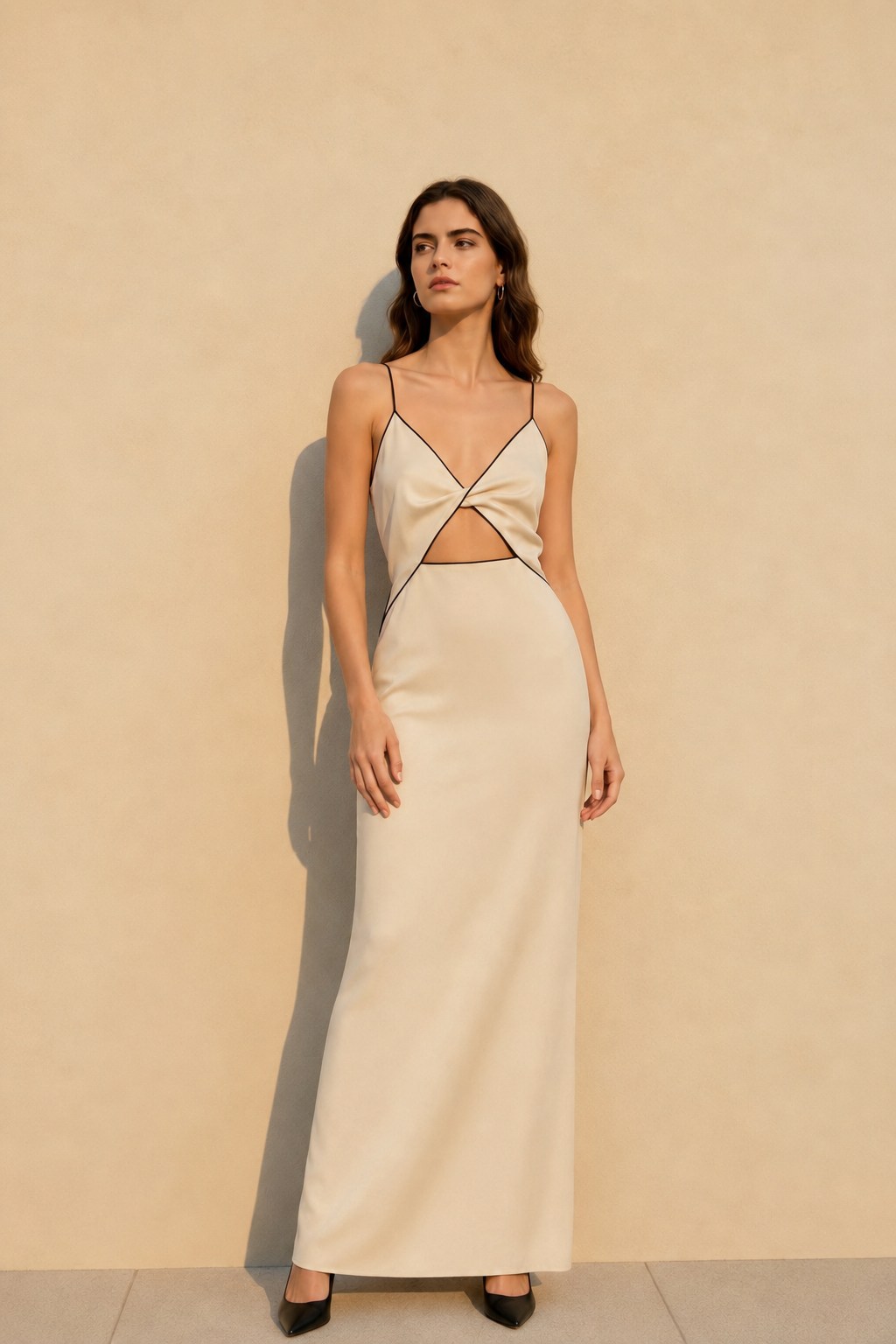 V-Neck Strappy Hollow Slit Sexy Maxi Dress