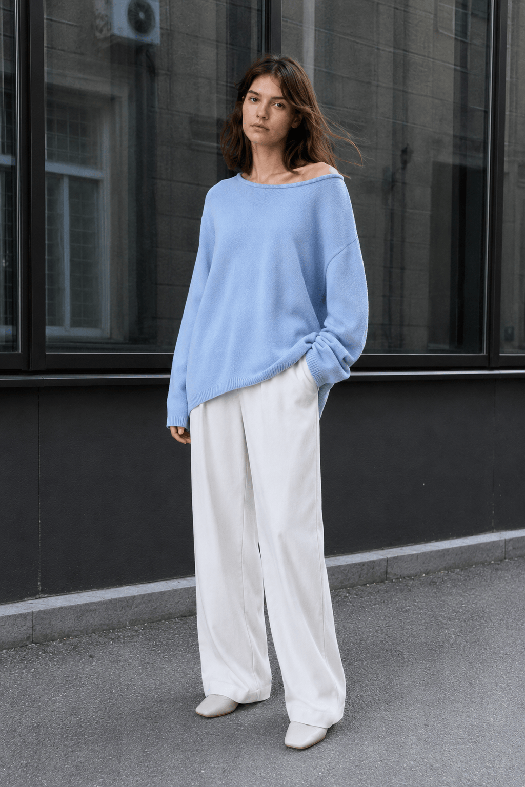 Backless Loose Fit Knit Blouse