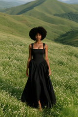 Solid Color A Line Slip Prom Dress
