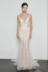 Spaghetti Strap Lace Mermaid Wedding Dress