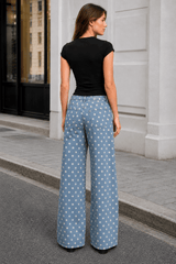 Polka Dot Loose Mid Rise Jeans