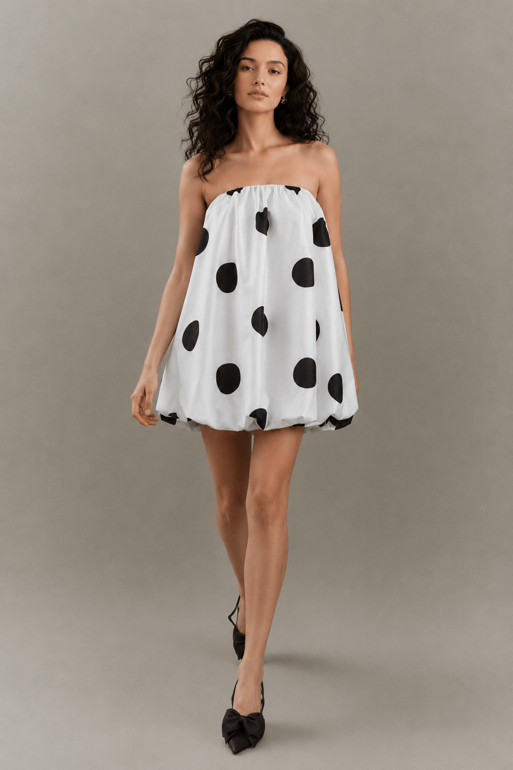 Sexy Polka Dot Strapless Bodycon Mini Dress