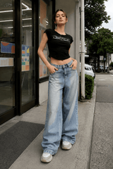 Loose Fit Reverse Pocket Jeans