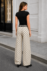 Polka Dot Loose Mid Rise Jeans