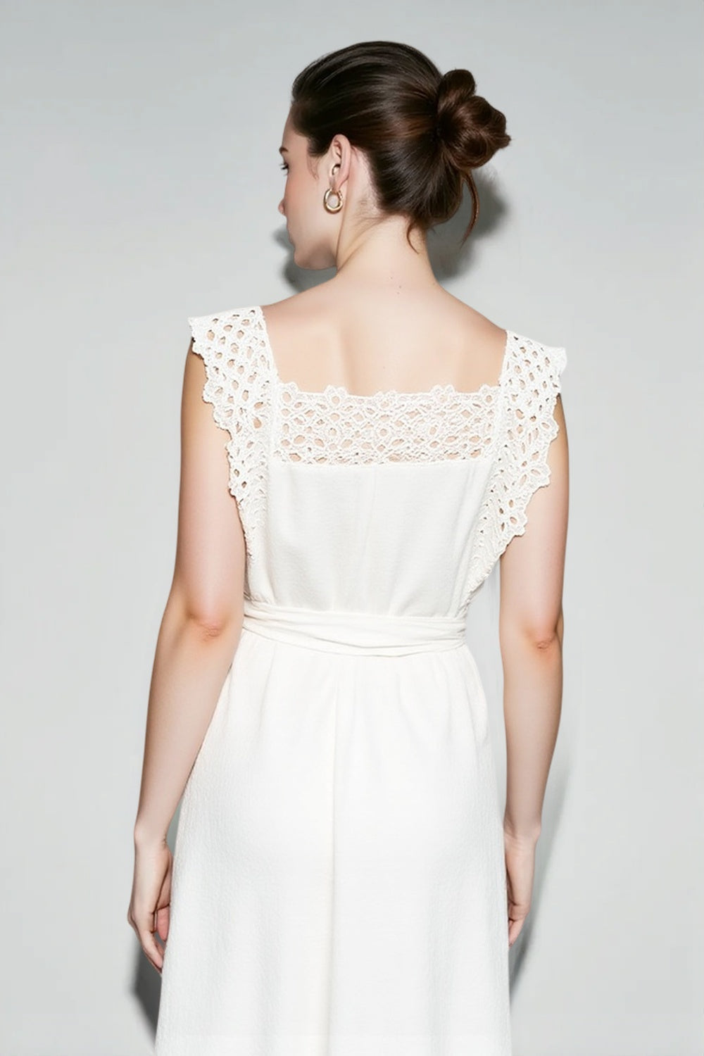 Linen Embroidered Tank Vacation Dress