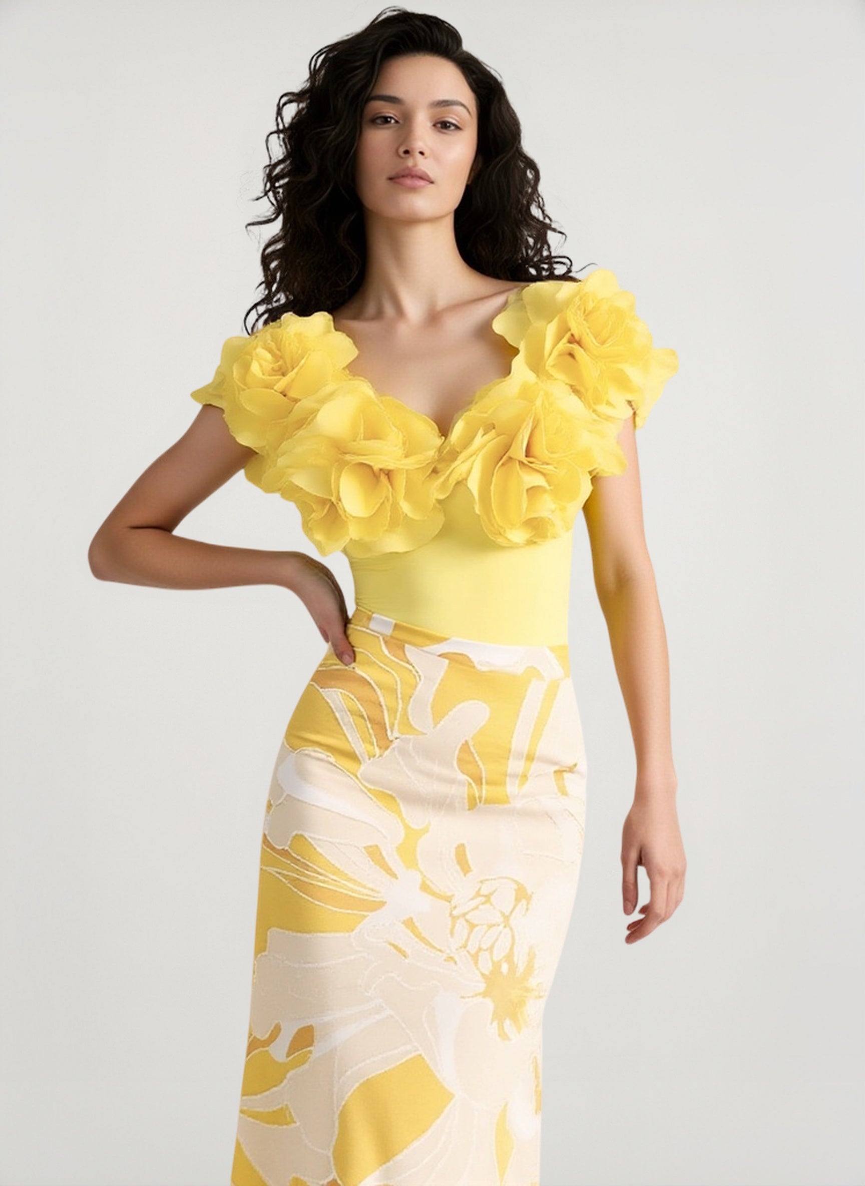Off Shoulder Print Sarong Two Piece Set