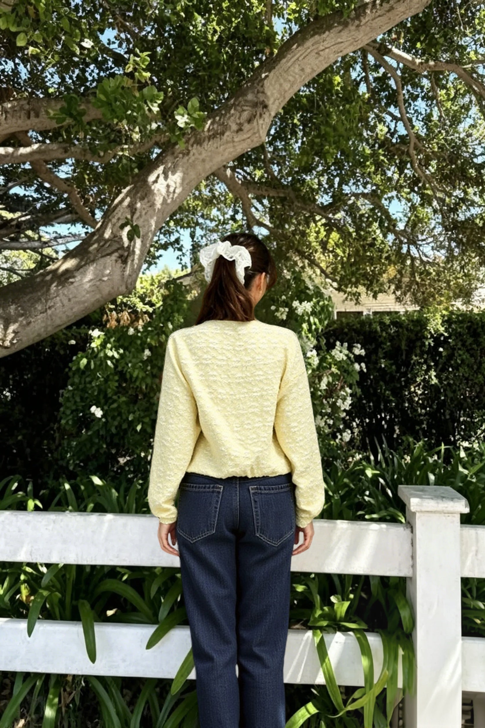 Cropped Jacquard Sleeve Jacket