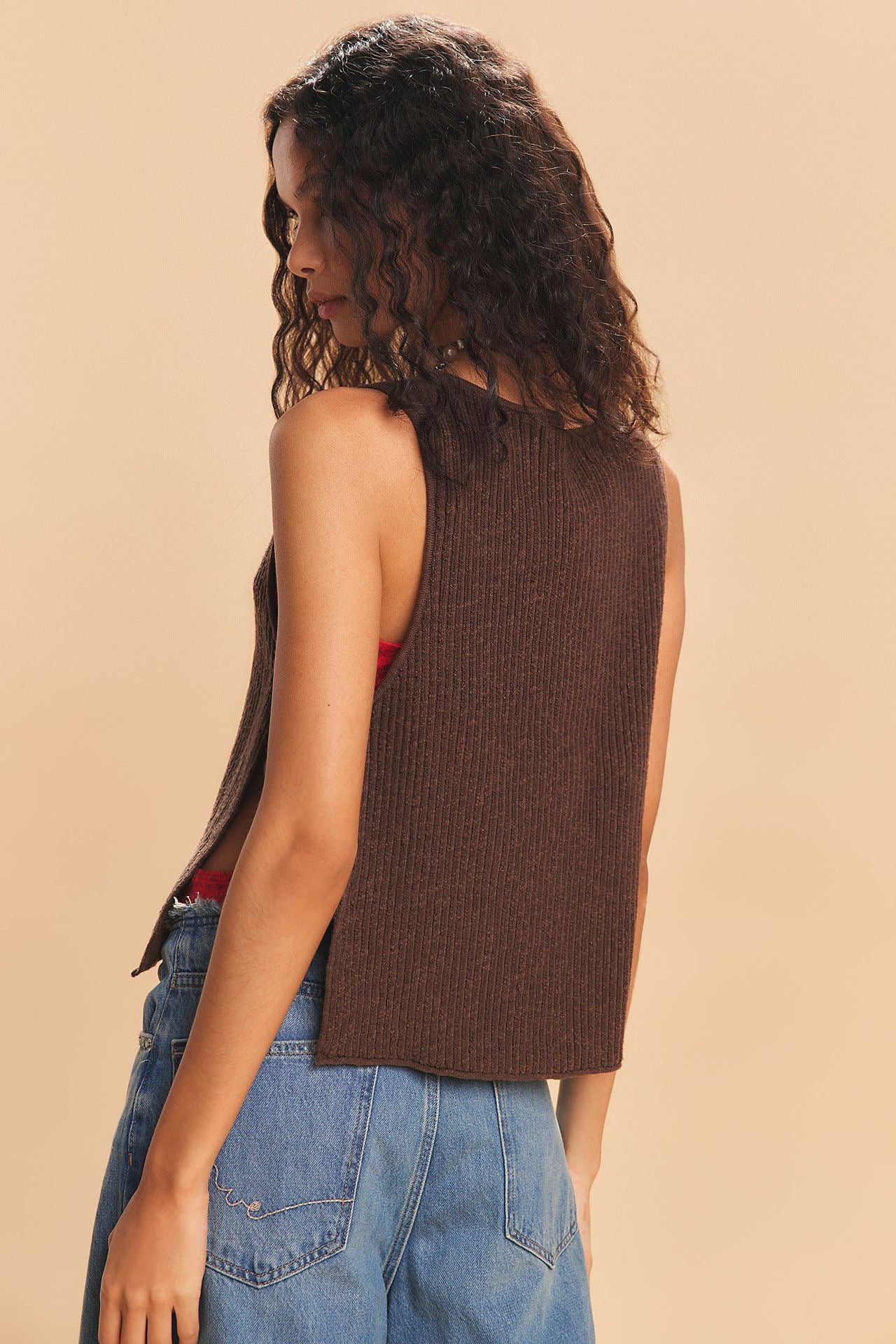 Knit Top With Side Tie Detail