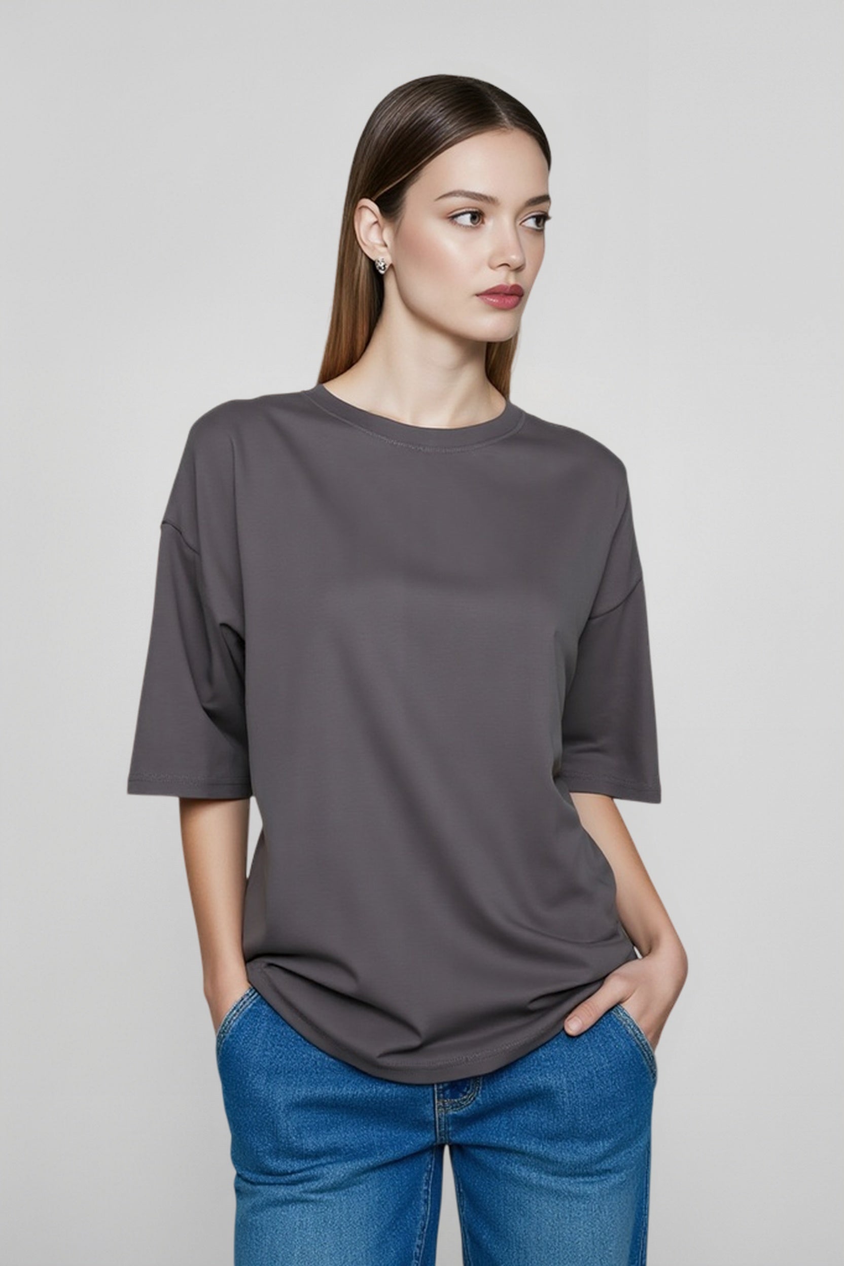 Oversized Solid Relaxed T-Shirts