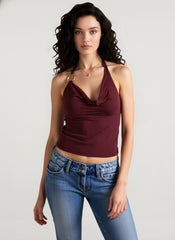 Cowleneck Halter Slip Cami Top