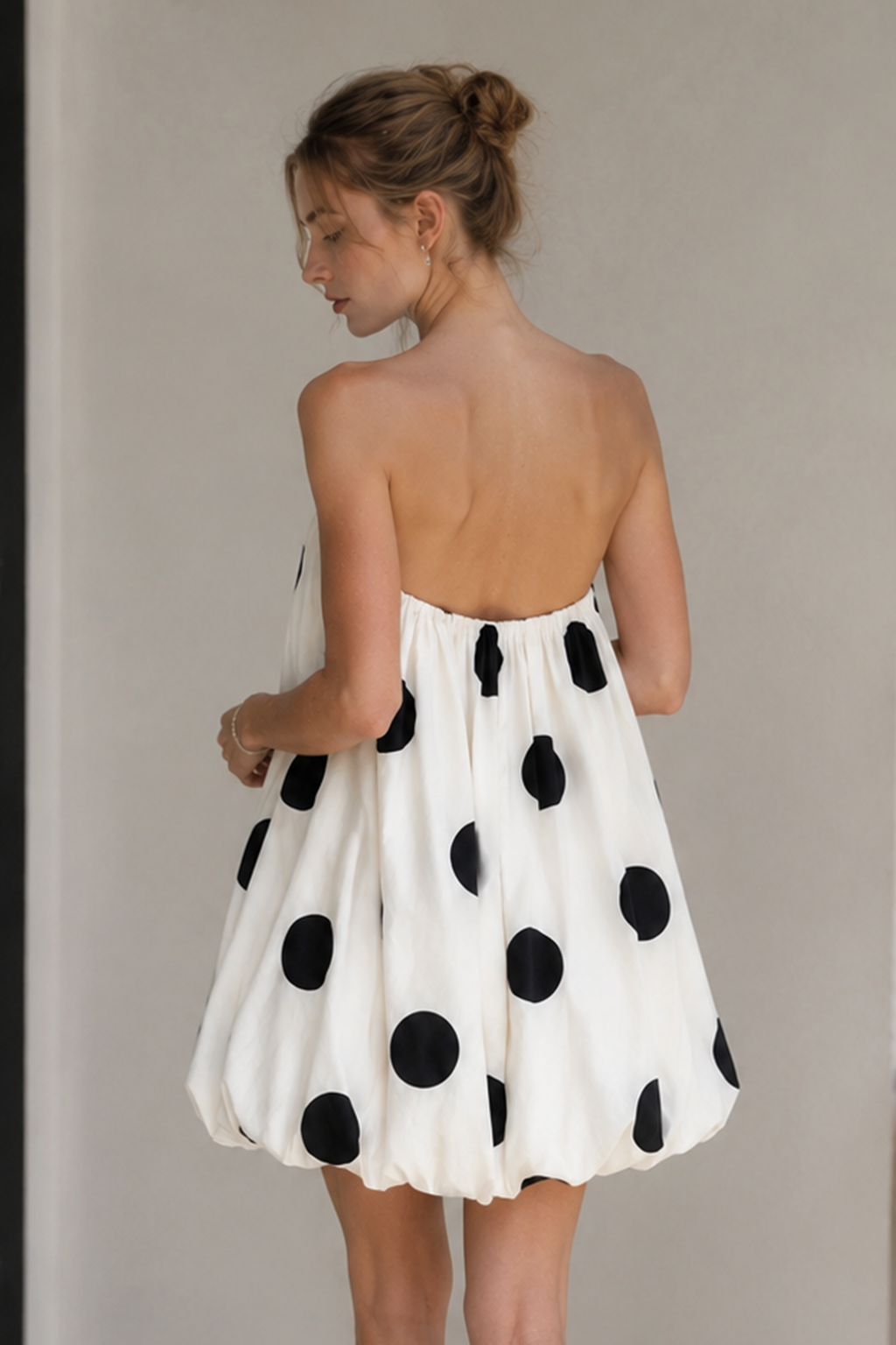Polka Dot Print Bodycon Mini Dress