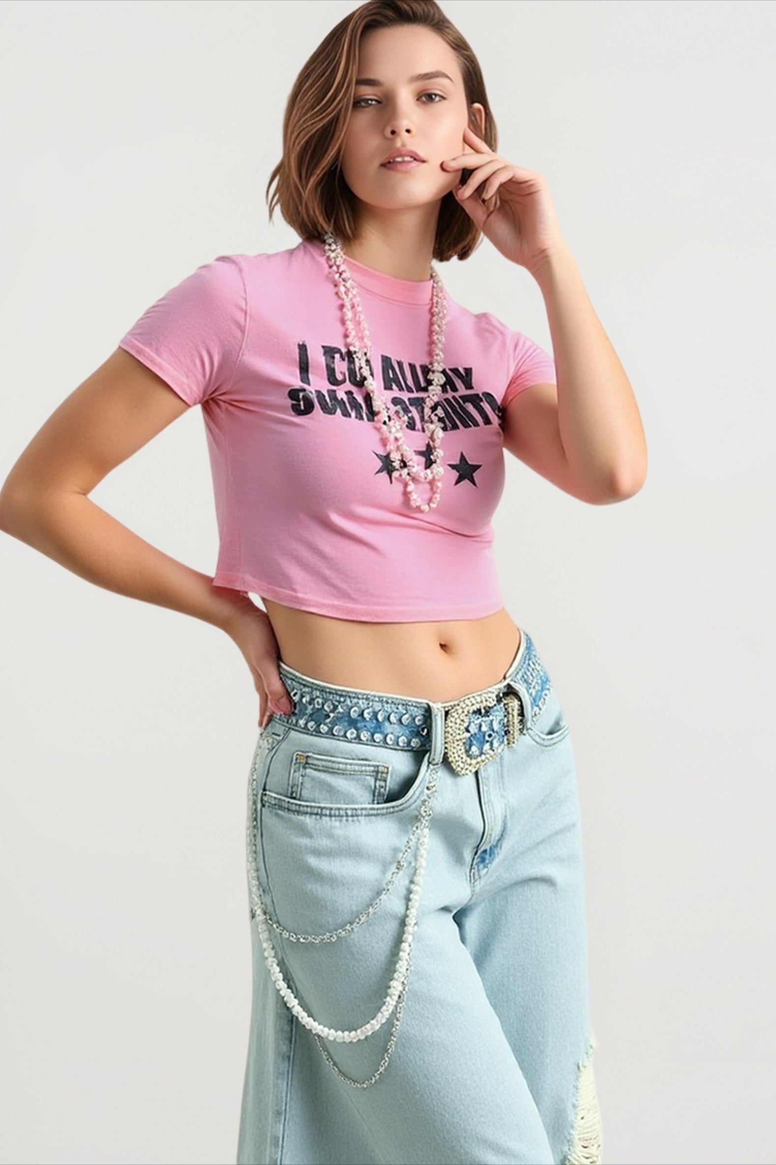 Vintage Y2K Fitted Crop T-shirts